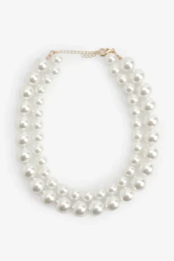 Necklaces*boohoo Statement Layered Necklace pearl