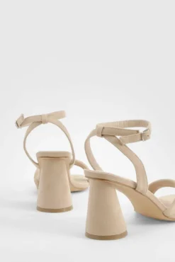 Heels*boohoo Statement Padded Strappy Mid Heels nude