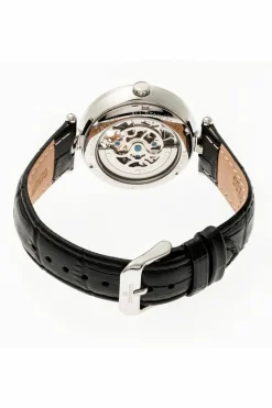 Watches*Empress Stella Automatic Semi-Skeleton MOP Leather-Band Watch White