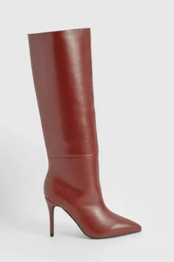 Over The Knee Boots|Knee High Boots*boohoo Stiletto Knee High Boots cherry