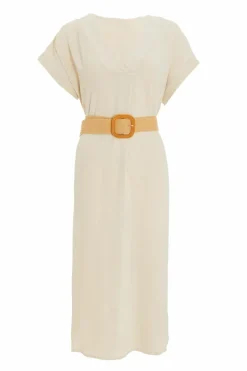 Shirt Dresses|Midi Dresses*Quiz Belted Midi Shirt Dress Stone