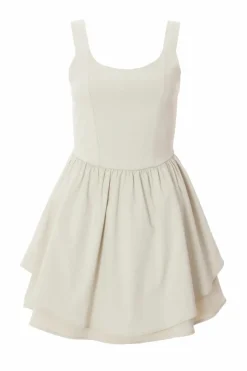 Skater Dresses*Quiz Double Layered Skater Dress Stone