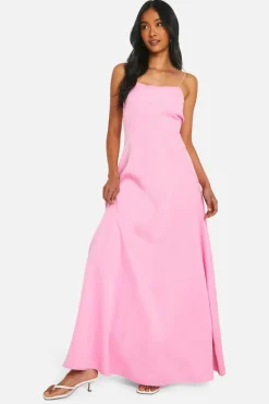 Smock Dresses*boohoo Strappy Back Maxi Dress pink