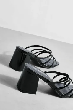 Sandals|Heels*boohoo Strappy Block Mule black
