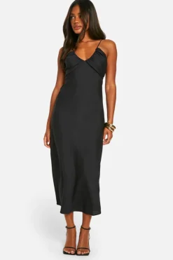Cami Dresses*boohoo Strappy Midaxi Dress black
