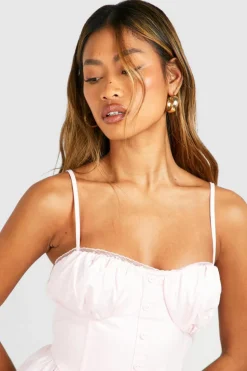 Skater Dresses|Bodycon Dresses*boohoo Strappy Milkmaid Midaxi Dress pale pink