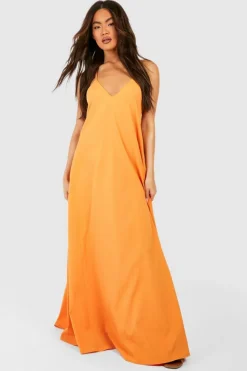 Cami Dresses*boohoo Strappy Slip Maxi Dress orange