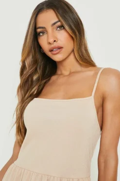 Smock Dresses*boohoo Strappy Square Neck Smock Dress stone
