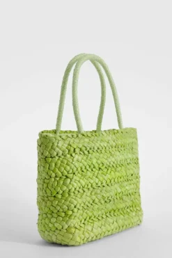 Handbags*boohoo Straw Grab Bag lime