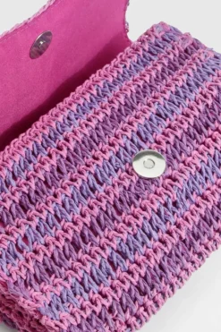 Handbags|Clutch Bags*boohoo Stripe Straw Clutch Bag purple
