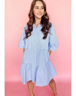 Shirt Dresses*Azura Exchange Striped Button-Down Shirt Dress Multi