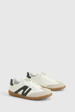 Trainers*boohoo Striped Gum Sole Trainers black
