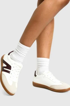 Trainers*boohoo Striped Gum Sole Trainers wine