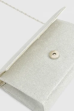 Handbags|Clutch Bags*boohoo Structured Metallic Clutch Bag & Chain silver