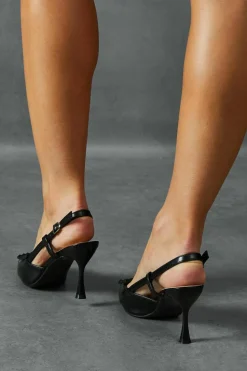 Heels*MissPap Stud Buckle Pointed Heels black