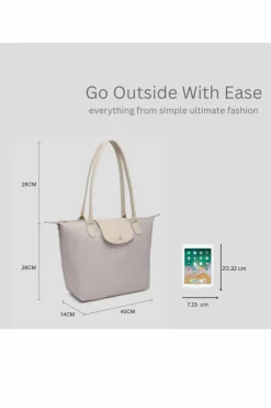 Handbags|Tote Bags*Kitise Sturdy Lightweight Stylish Large Handle Tote Bag Beige