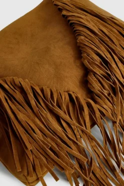 Shoulder Bags|Cross-Body Bags*boohoo Suedette Fringed Crossbody Bag tan