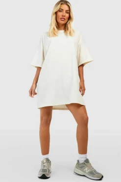 T-Shirt Dresses|Shirt Dresses*boohoo Super Oversized T-shirt Dress stone