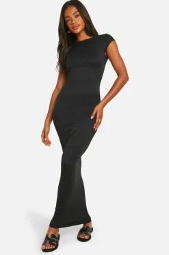 Bodycon Dresses*boohoo Super Soft Cap Sleeve Maxi Dress black