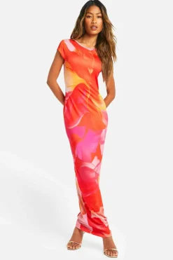 Bodycon Dresses*boohoo Super Soft Cap Sleeve Tie Dye Maxi Dress pink
