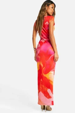 Bodycon Dresses*boohoo Super Soft Cap Sleeve Tie Dye Maxi Dress pink