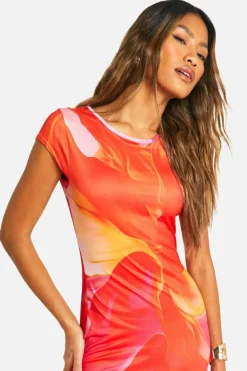 Bodycon Dresses*boohoo Super Soft Cap Sleeve Tie Dye Maxi Dress pink
