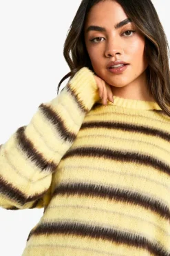 Oversized Jumpers|Jumpers*boohoo Super Soft Chunky Triple Stripe Oversized Knitted Jumper yellow