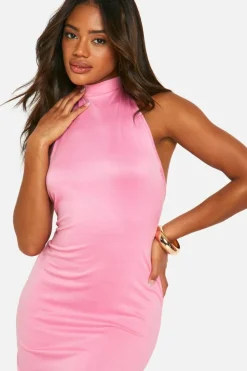 Bodycon Dresses*boohoo Super Soft Racer Neck Maxi Dress baby pink