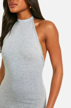 Bodycon Dresses*boohoo Super Soft Racer Neck Maxi Dress grey marl