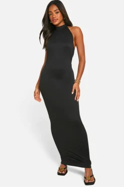 Bodycon Dresses*boohoo Super Soft Racer Neck Maxi Dress black