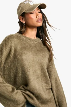 Jumpers|Knitwear*boohoo Super Soft Round Neck Jumper olive