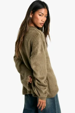 Jumpers|Knitwear*boohoo Super Soft Round Neck Jumper olive
