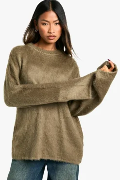 Jumpers|Knitwear*boohoo Super Soft Round Neck Jumper olive