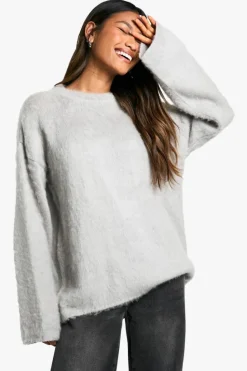 Jumpers|Knitwear*boohoo Super Soft Round Neck Jumper grey