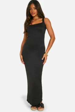 Bodycon Dresses*boohoo Super Soft Square Neck Maxi Dress black