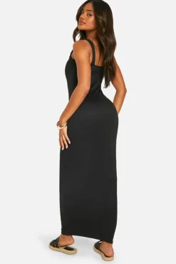 Bodycon Dresses*boohoo Super Soft Square Neck Maxi Dress black