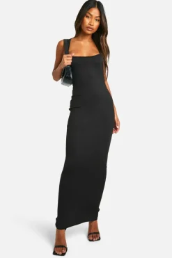 Bodycon Dresses*boohoo Super Soft Square Neck Maxi Dress black