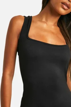 Bodycon Dresses*boohoo Super Soft Square Neck Maxi Dress black