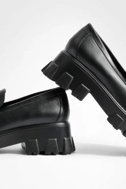 Flats*boohoo T Bar Pu Chunky Loafers black