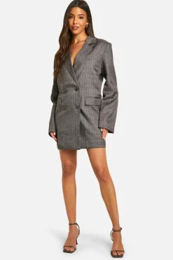 Blazer Dresses|Mini Dresses*boohoo Tailored Mini Blazer Dress brown