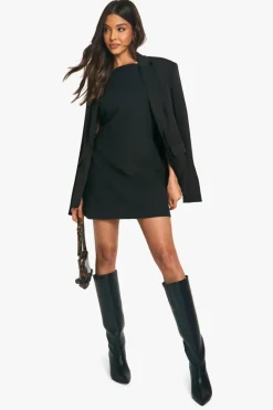 Mini Dresses*boohoo Tailored Shift Dress black