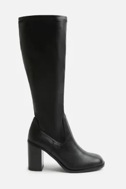 Heeled Boots*Where's That From Talia' Knee High Boots High Block Heel Black