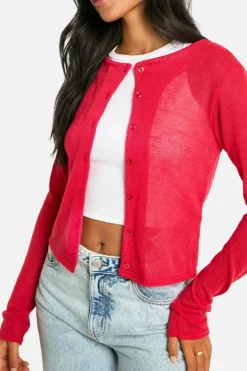 Cardigans*boohoo Tall High Neck Cardigan red