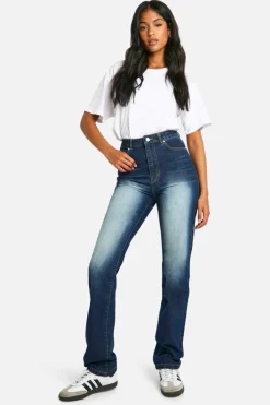 Up To 80% Off Winter Warmers|Jeans*boohoo Tall Basics High Waisted Straight Leg Jeans washed indigo
