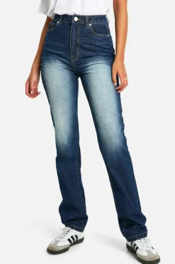 Up To 80% Off Winter Warmers|Jeans*boohoo Tall Basics High Waisted Straight Leg Jeans washed indigo