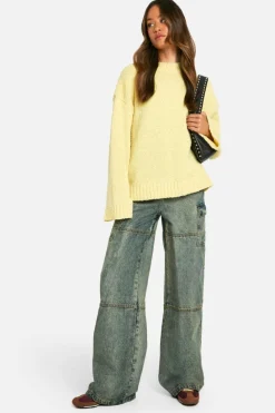 Oversized Jumpers|Jumpers*boohoo Tall Boucle Oversized Jumper butter