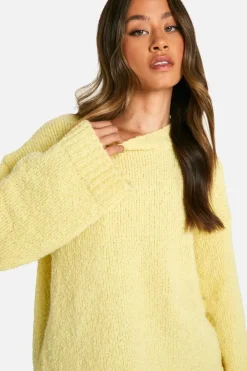 Oversized Jumpers|Jumpers*boohoo Tall Boucle Oversized Jumper butter