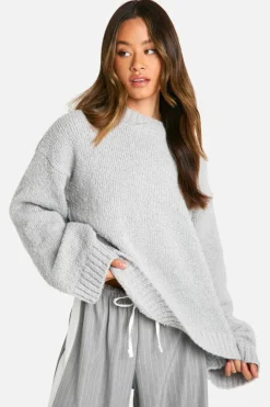 Oversized Jumpers*boohoo Tall Boucle Oversized Jumper grey