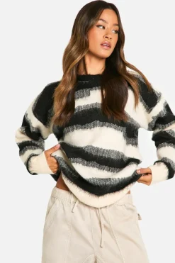 Oversized Jumpers|Jumpers*boohoo Tall Brushed Jacquard Oversized Jumper cream