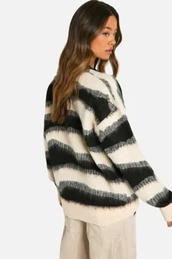 Oversized Jumpers|Jumpers*boohoo Tall Brushed Jacquard Oversized Jumper cream